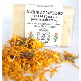 SAVON AU LAIT D'ÂNESSE BIO A L'HUILE DE CALENDULA SAVON AU LAIT D'ÂNESSE BIO A L'HUILE DE CALENDULA