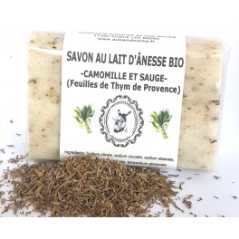 SAVON AU LAIT D'ÂNESSE BIO CAMOMILLE ET SAUGE SAVON AU LAIT D'ÂNESSE BIO CAMOMILLE ET SAUGE