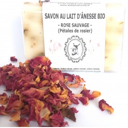 SAVON AU LAIT D'ÂNESSE BIO A LA ROSE SAUVAGE SAVON AU LAIT D'ÂNESSE BIO A LA ROSE SAUVAGE